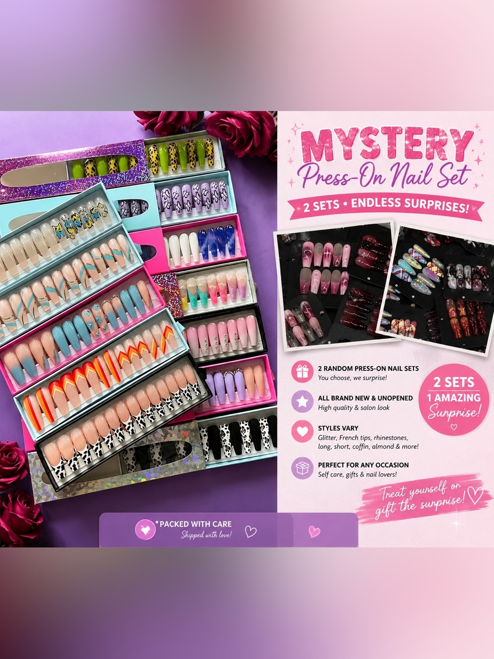 Mystery Press-On Nail Set (2 Sets) | New & Seal